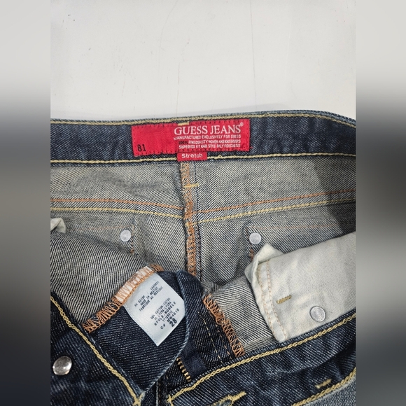 Guess Jeans 90s Y2k Blue Denim Pencil Skirt with back slit. size 28. - Picture 3 of 6